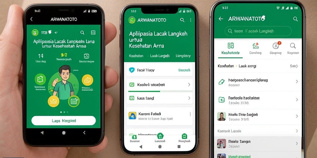Antarmuka aplikasi ARWANATOTO untuk pelacakan langkah.