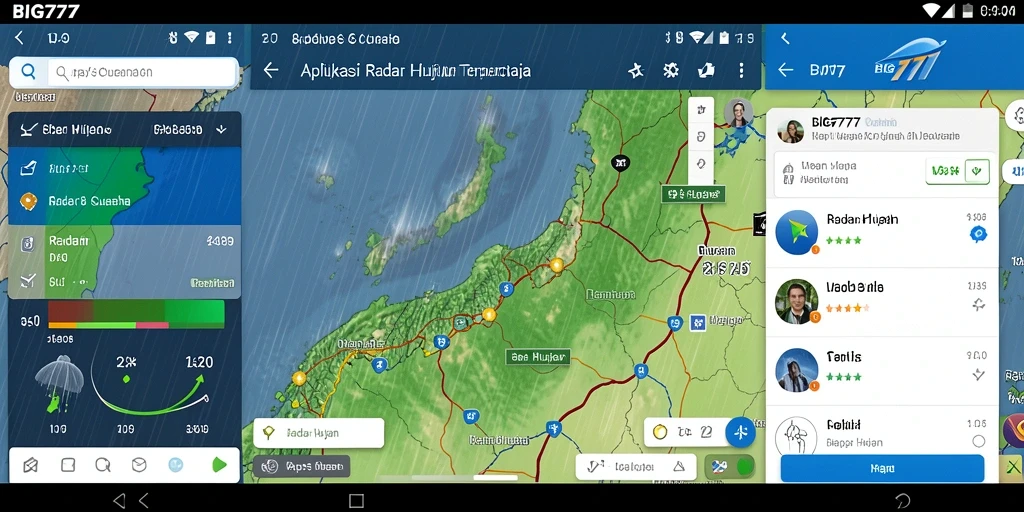 Tampilan antarmuka aplikasi BIG777 untuk Radar Hujan.