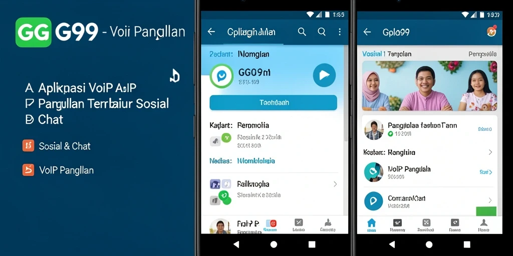 Antarmuka utama GG99 yang modern dan intuitif untuk VoIP Panggilan.