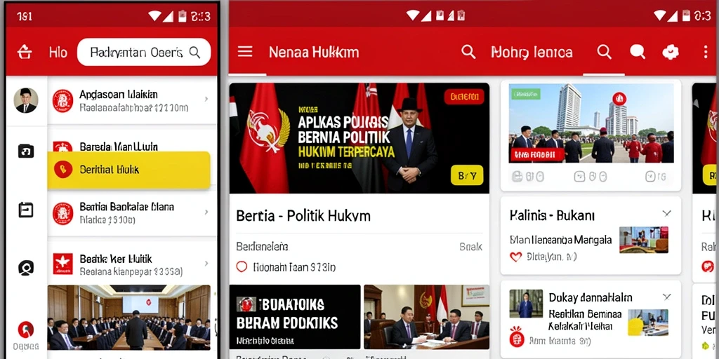 Screenshot antarmuka H03 yang menampilkan berita terkini.