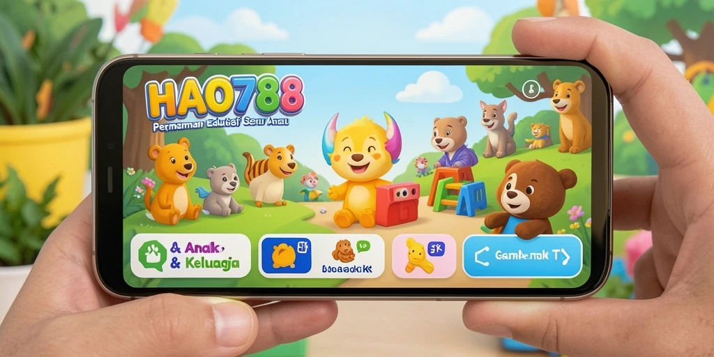 Tampilan antarmuka interaktif HAO788 untuk permainan edukatif anak.
