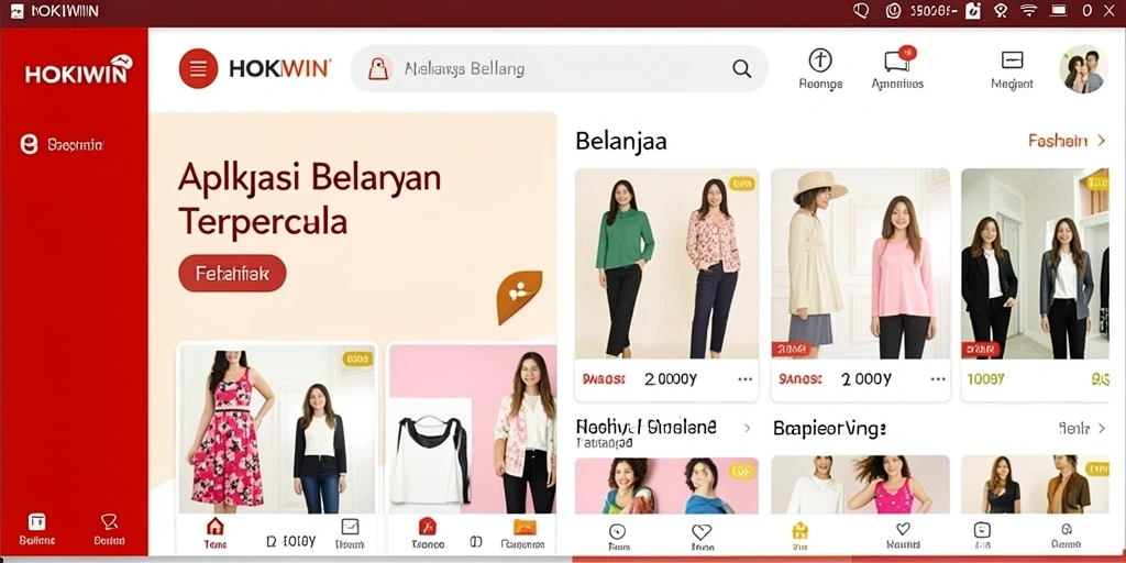Antarmuka HOKIWIN menampilkan koleksi fashion terbaru dan menarik.