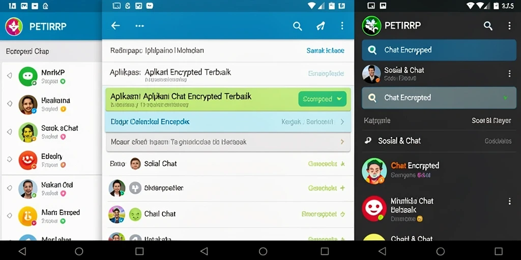 Antarmuka aplikasi PETIRRP dengan fitur chat yang aman dan privat.
