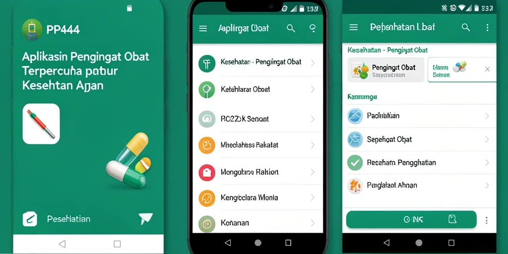 Antarmuka aplikasi PP444 yang sederhana dan informatif.