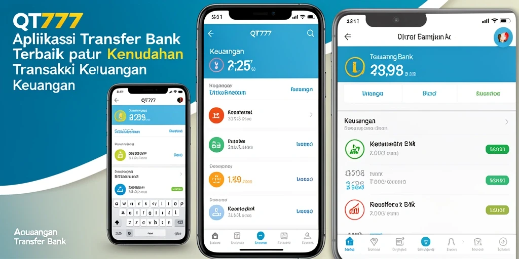 Tampilan antarmuka pengguna QT777 dengan fitur Transfer Bank yang intuitif.